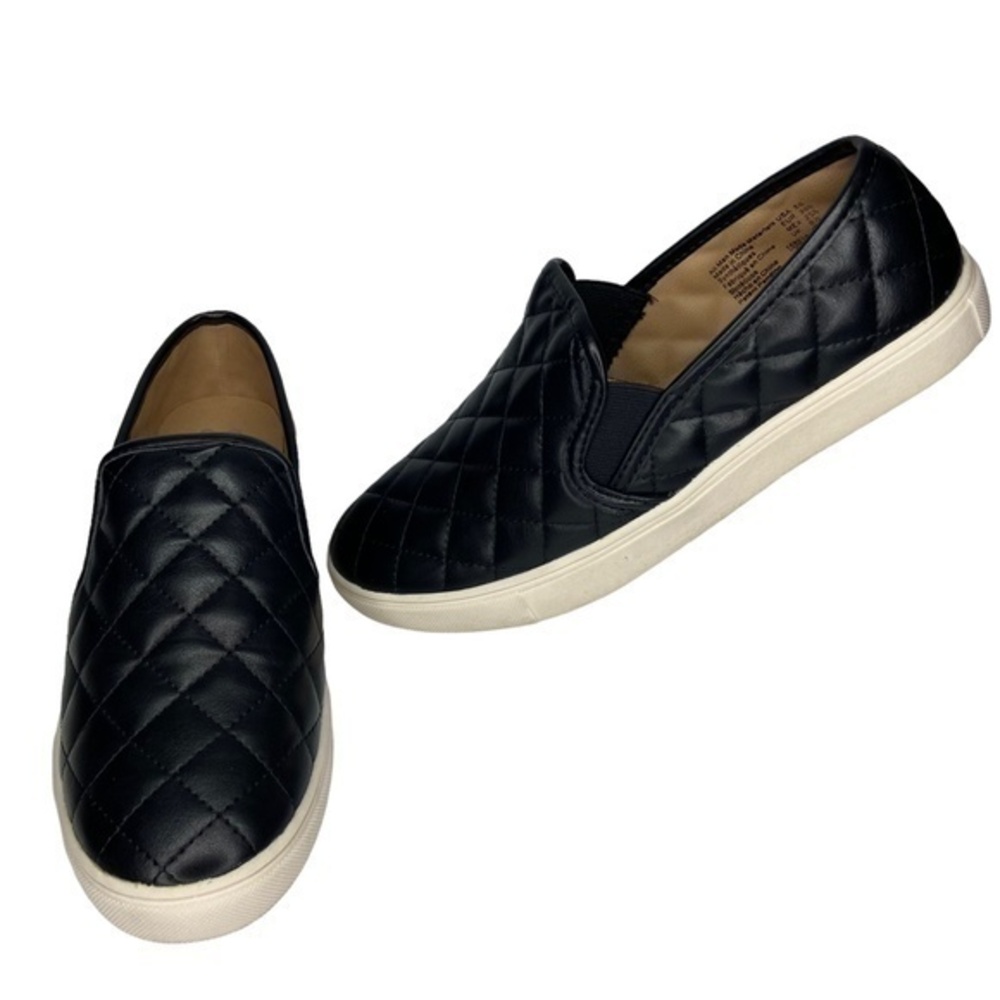 Brash‎ Shoes Crave Womens Black Quilted Vegan Leather Slip On Sneakers